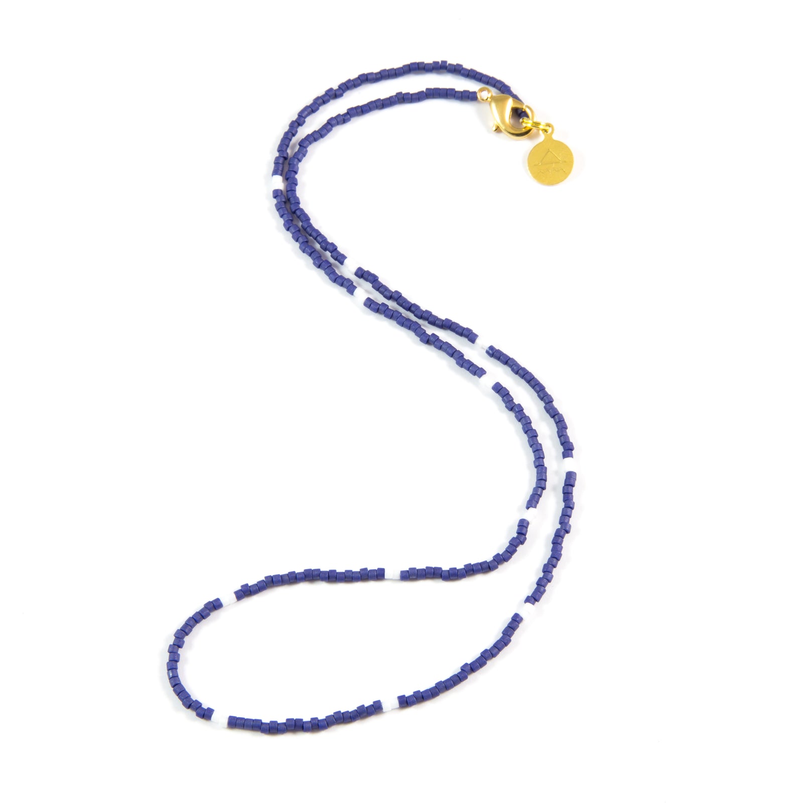 Navy w/ White Dot Necklace