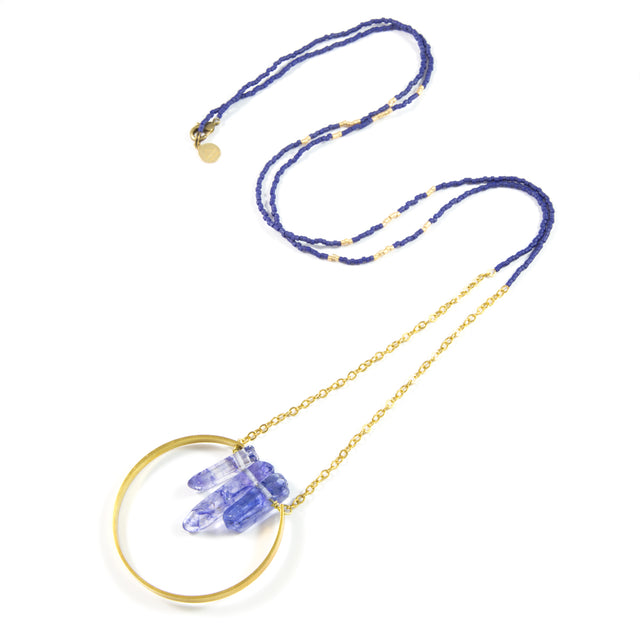 Navy Broken Circle Necklace