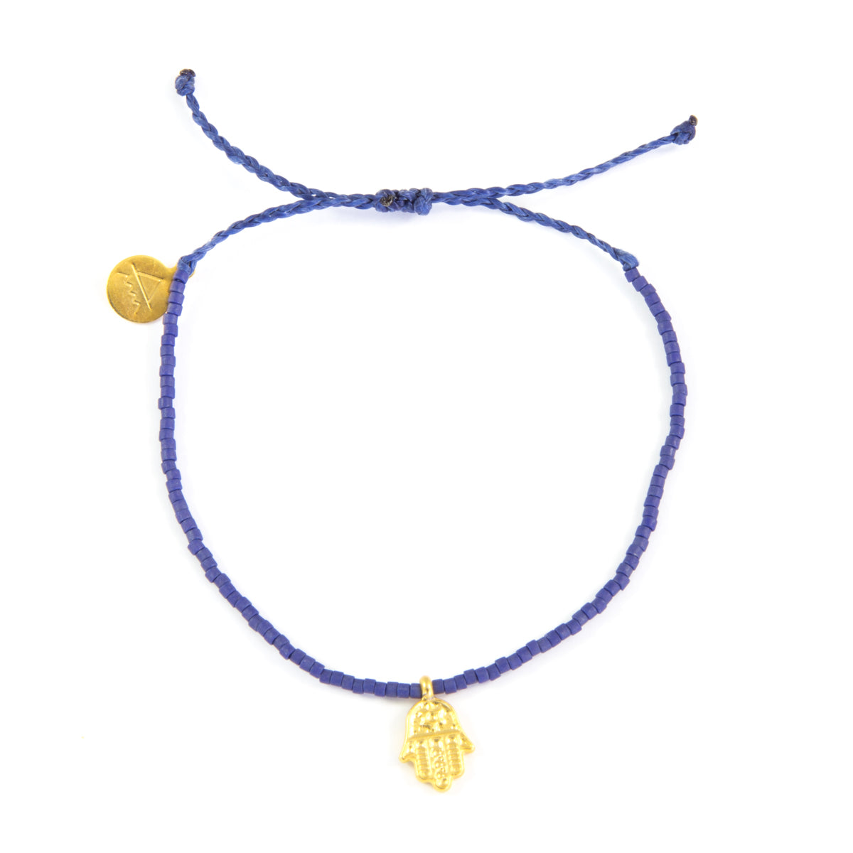 Navy Hamsa Bead Bracelet