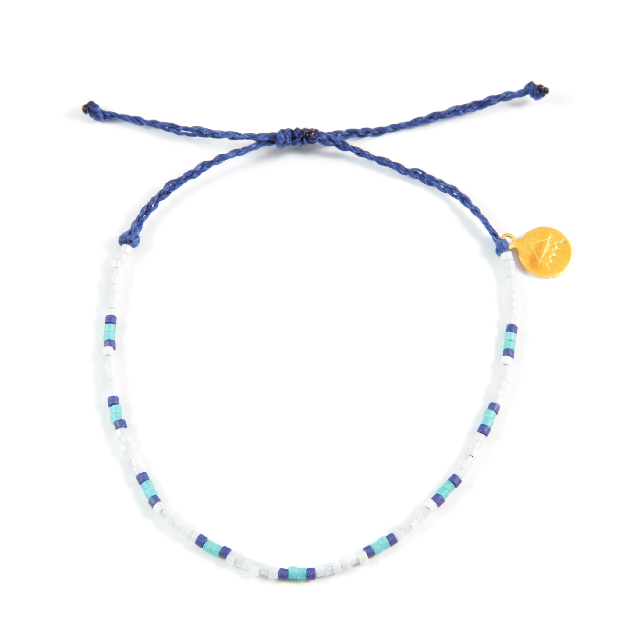 Navy & Teal Two Tone Dot Beaded Bracelet
