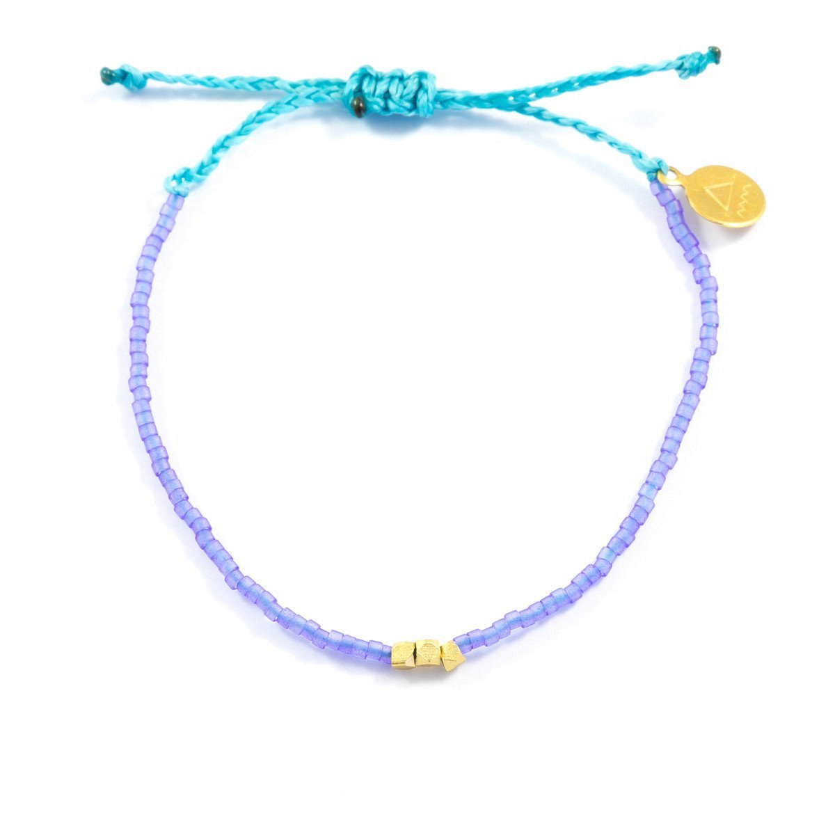 Sea Glass Blue & Teal Gold Beaded Bracelet
