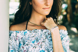 Olive Green Leaf Tiny Charm Necklace