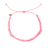 Pink & Silver String Anklet on white