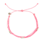 Pink & Silver String Anklet on white