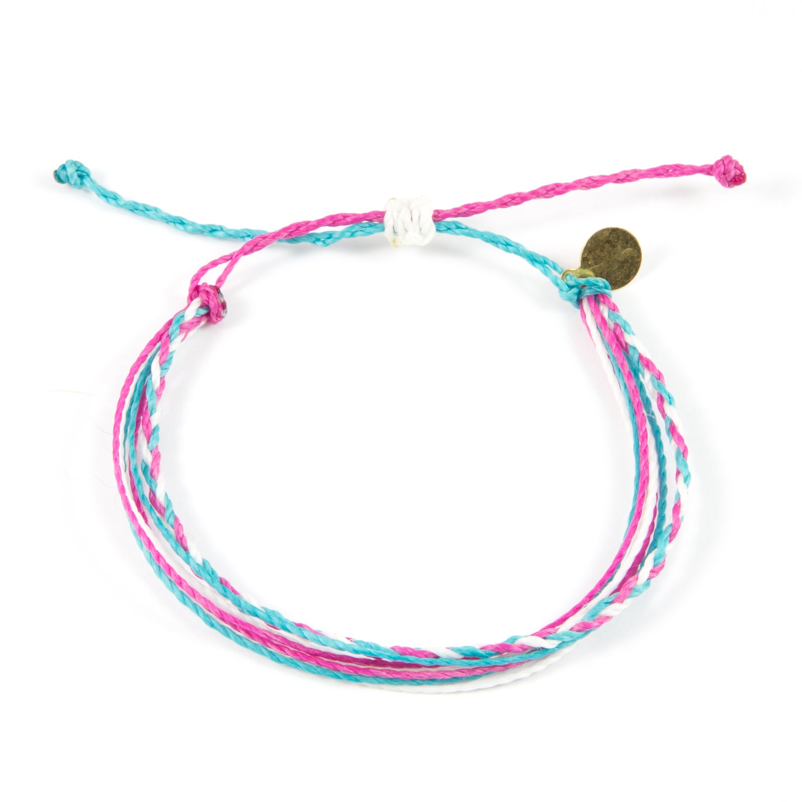 Pink & Teal Braided Education Bracelet