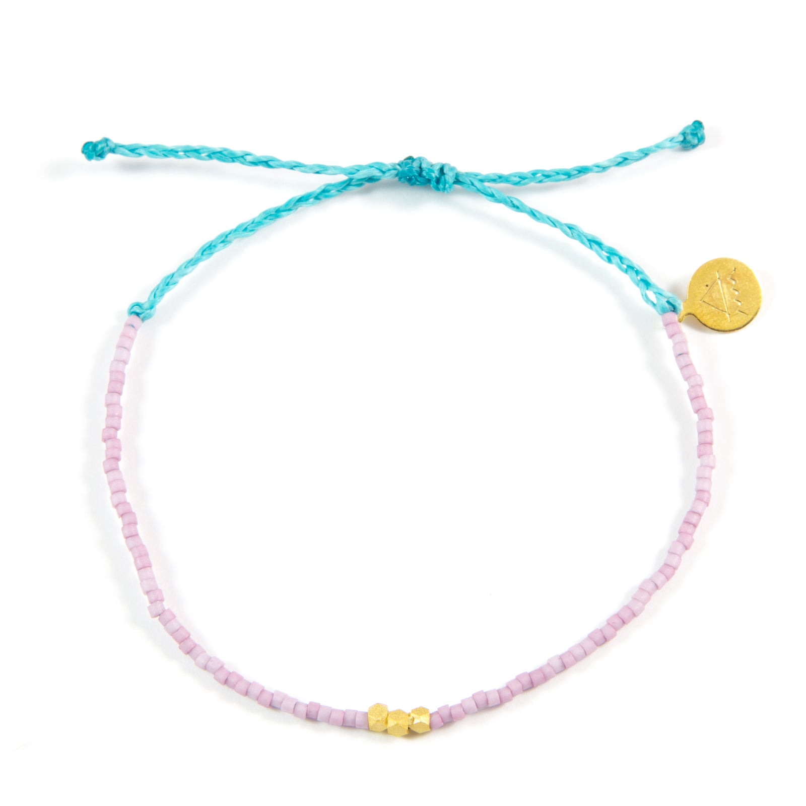 Plum & Teal Gold Bead Bracelet