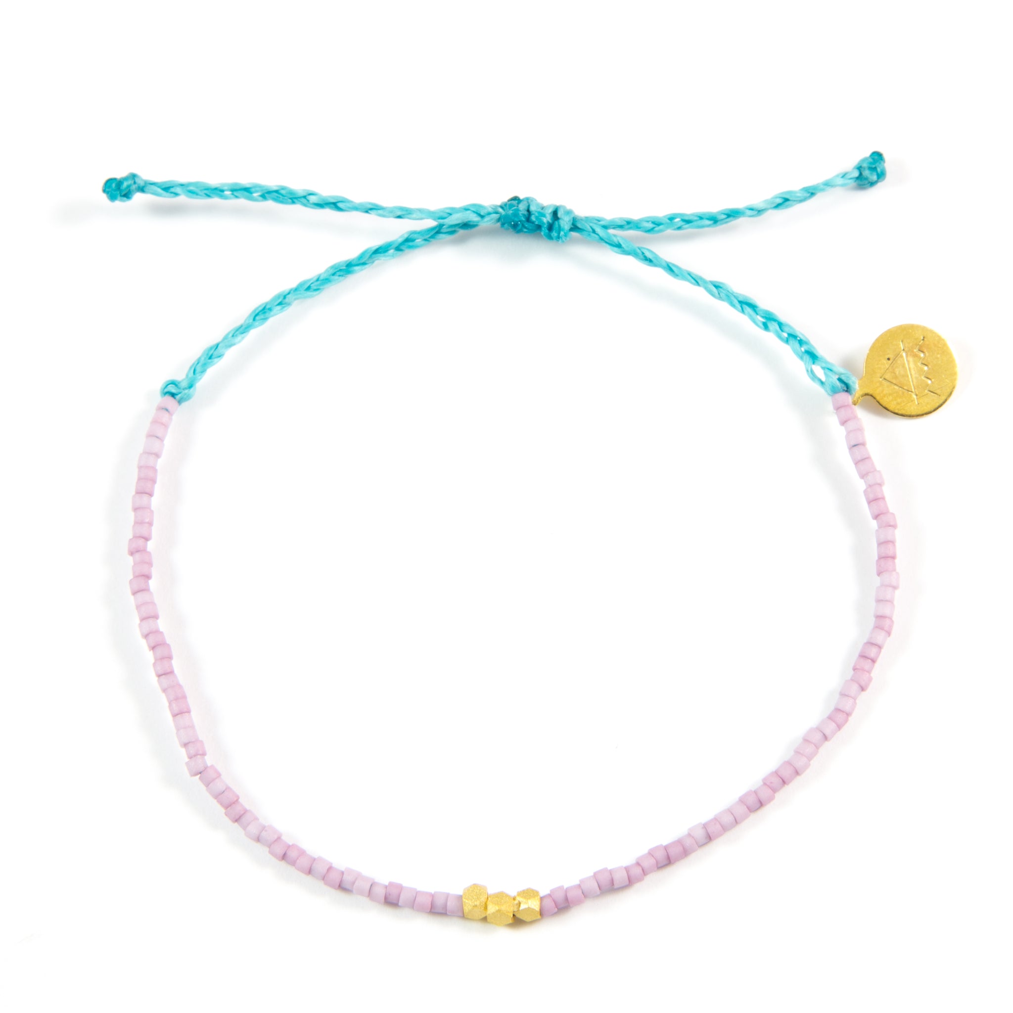 Plum & Teal Gold Bead Bracelet