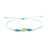 Teal Popoyo Anklet in Gold