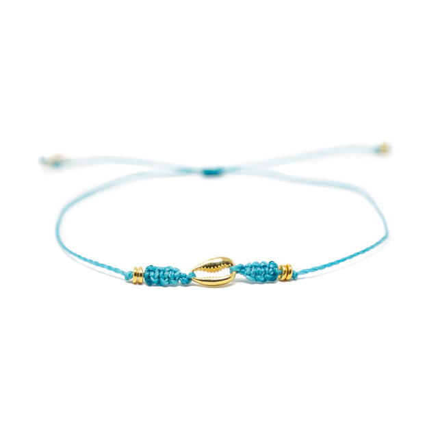Teal Popoyo Anklet in Gold