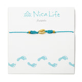 Teal Popoyo Anklet in Gold