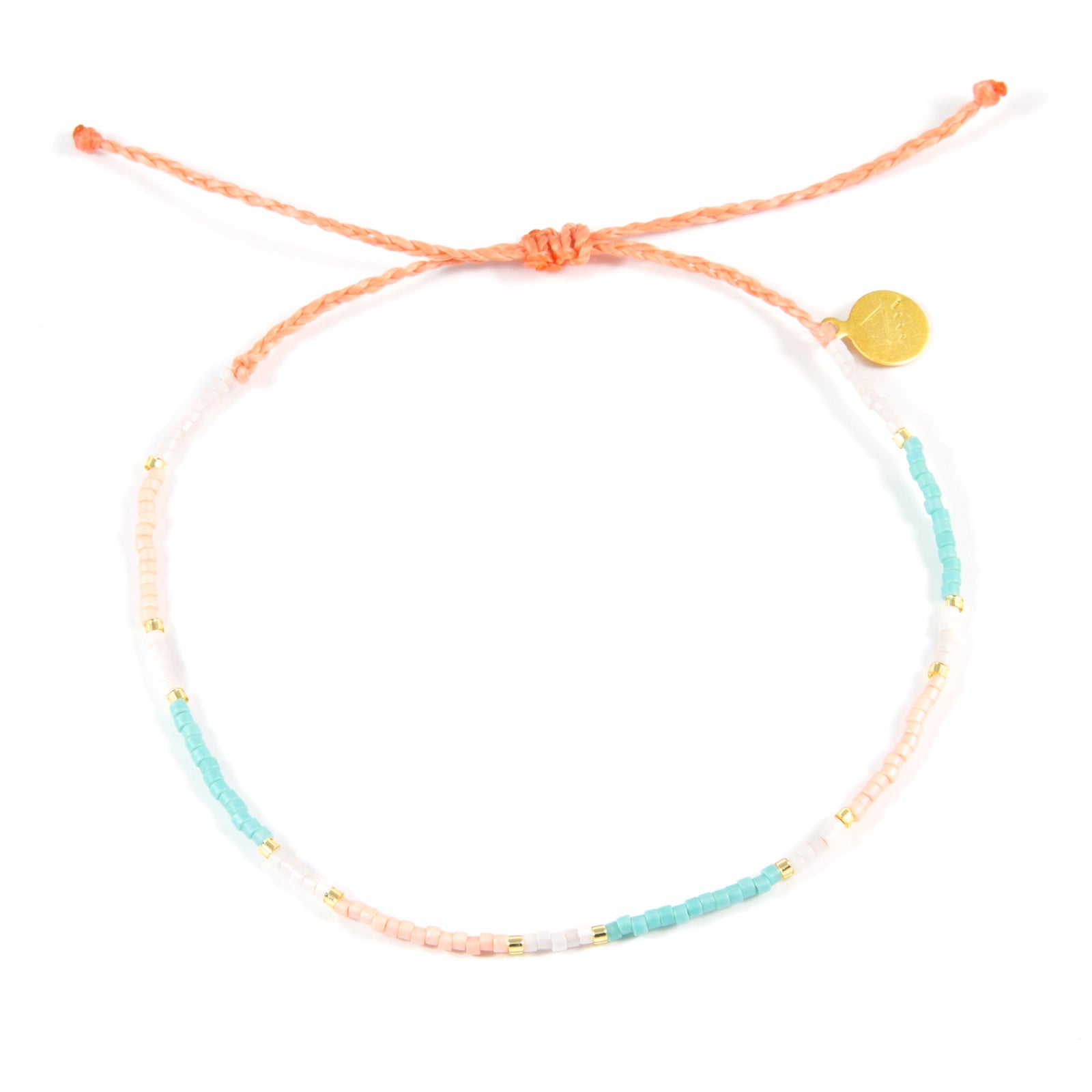 Coral & Teal Block Anklet