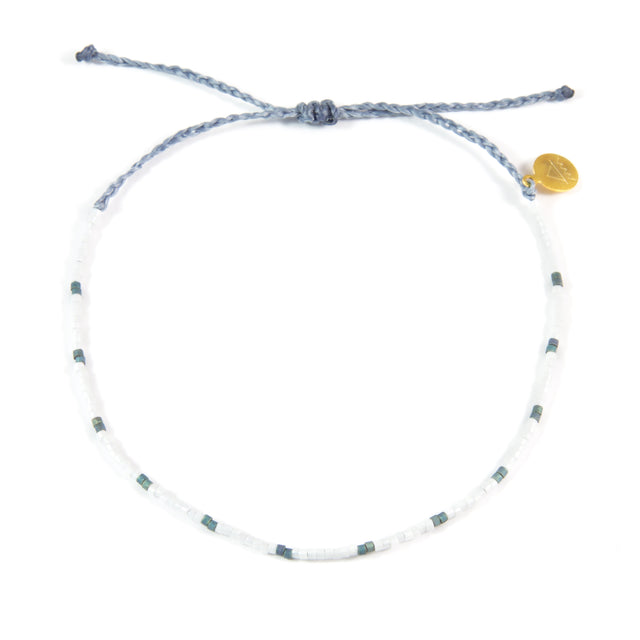 White w/ Denim Dot Anklet