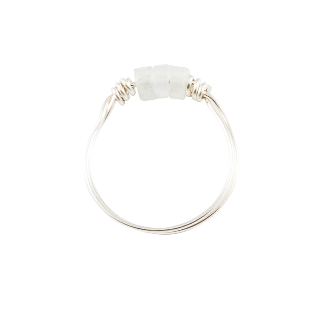 Aquamarine & Silver Intention Ring