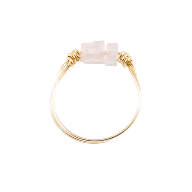 Rose Quartz & Gold Intention Ring