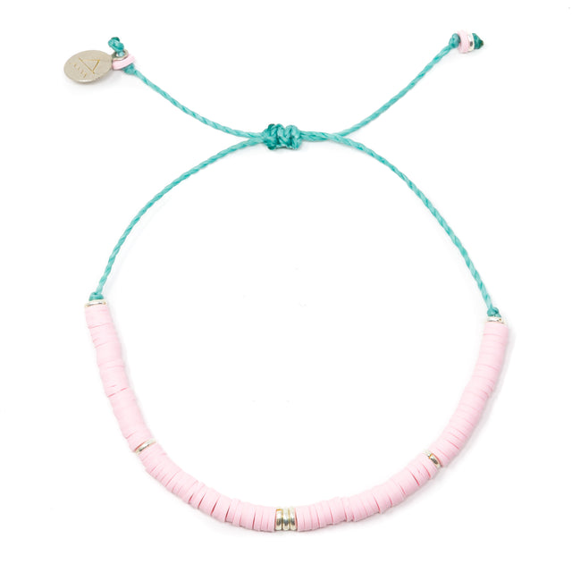 Light Pink & Silver Cali Surfer Bracelet
