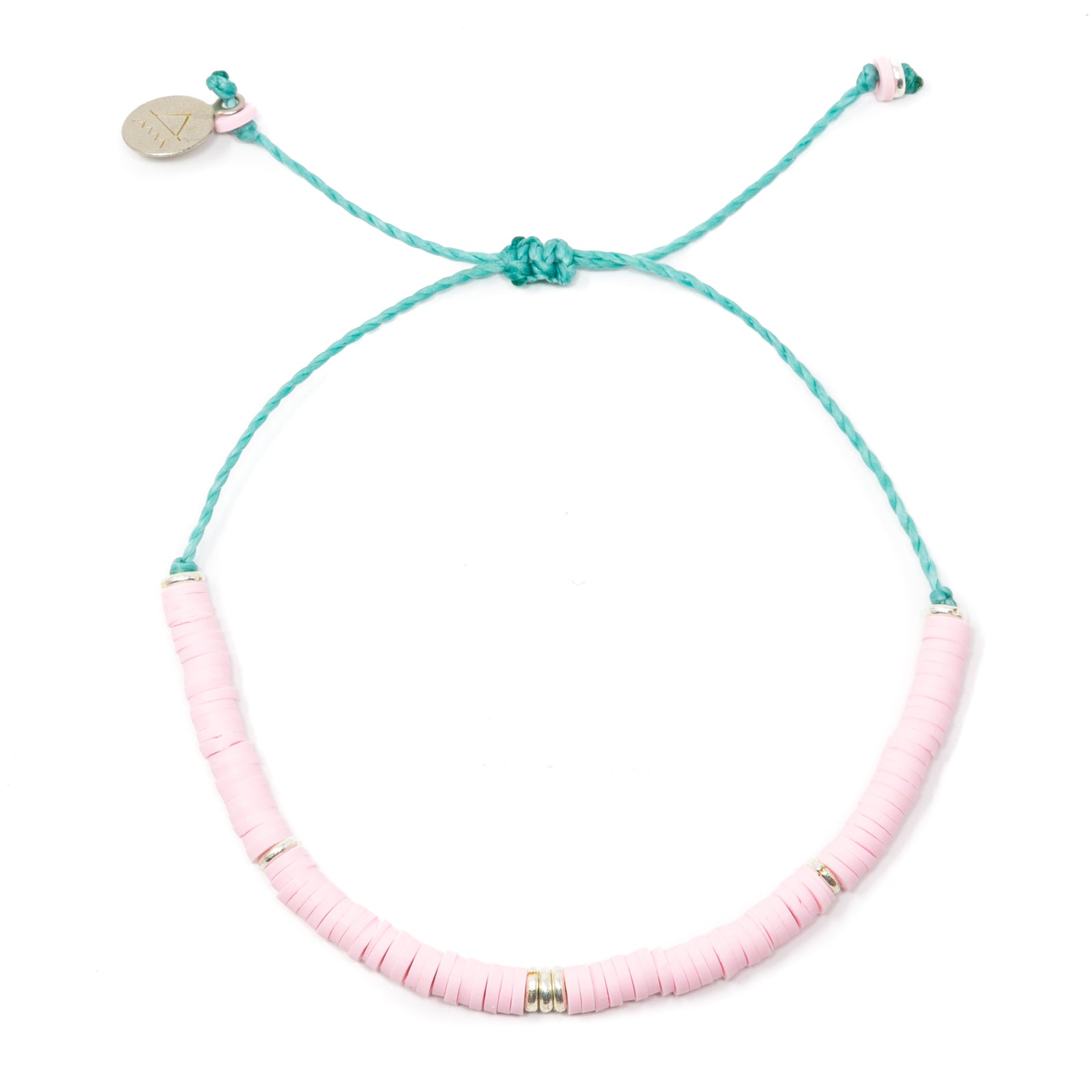 Light Pink & Silver Cali Surfer Bracelet
