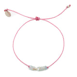 Aquamarine & Rose Intention Bracelet Silver