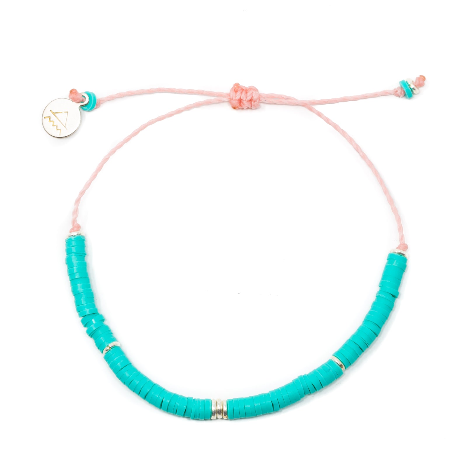 Teal & Silver Cali Surfer Bracelet