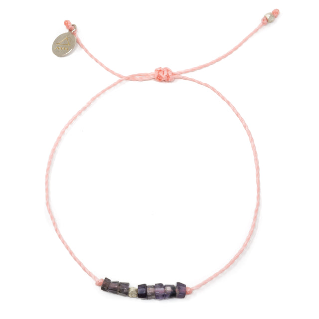 Iolite & Pink Intention Bracelet Silver
