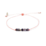 Iolite & Pink Intention Bracelet Silver