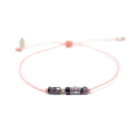 Iolite & Pink Intention Bracelet Silver