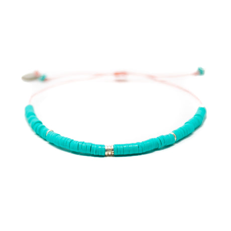 Teal & Silver Cali Surfer Bracelet