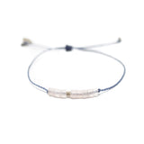 Rose Quartz & Denim Intention Bracelet Silver
