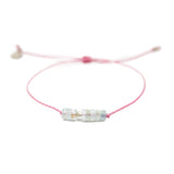 Aquamarine & Rose Intention Bracelet Silver