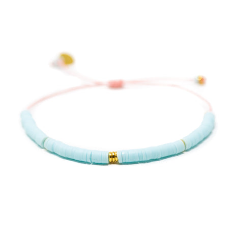 Aqua & Gold Cali Surfer Bracelet
