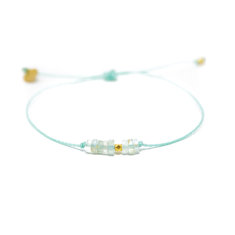 Aquamarine & Cucumber Intention Bracelet Gold