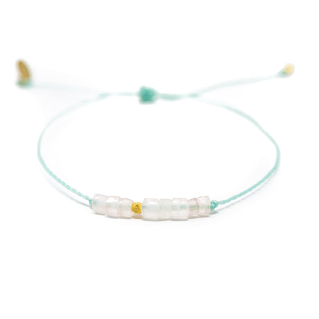 Rose Quartz & Cucumber Intention Bracelet Gold