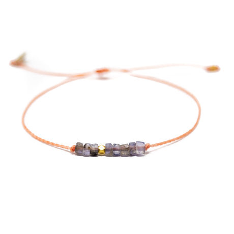 Iolite & Coral Intention Bracelet Gold