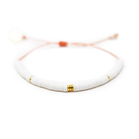 White & Gold Cali Surfer Bracelet