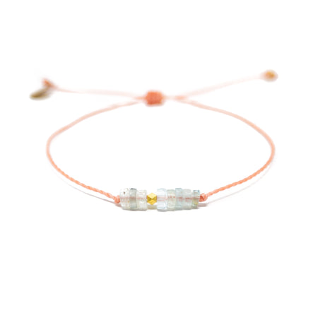 Aquamarine & Coral Intention Bracelet Gold