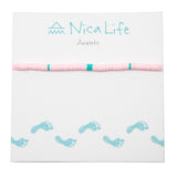 Light Pink w/ Teal Cali Surfer Anklet