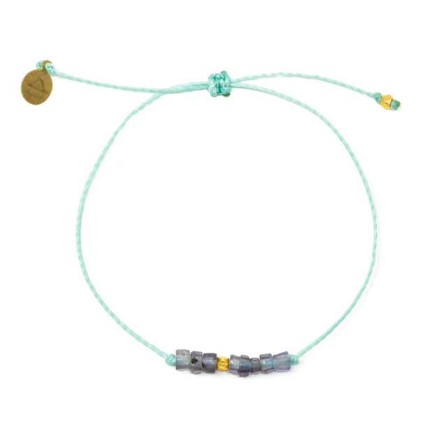 Iolite & Cucumber Intention Bracelet Gold