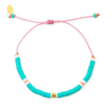 Teal & Pink Gold Dot Cali Surfer Bracelet