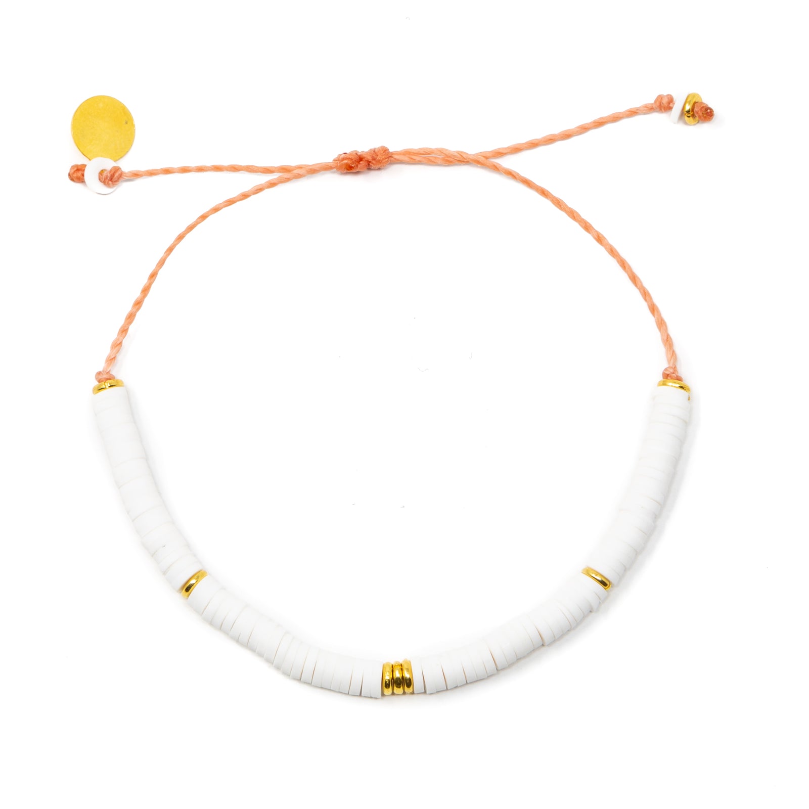 White & Gold Cali Surfer Bracelet