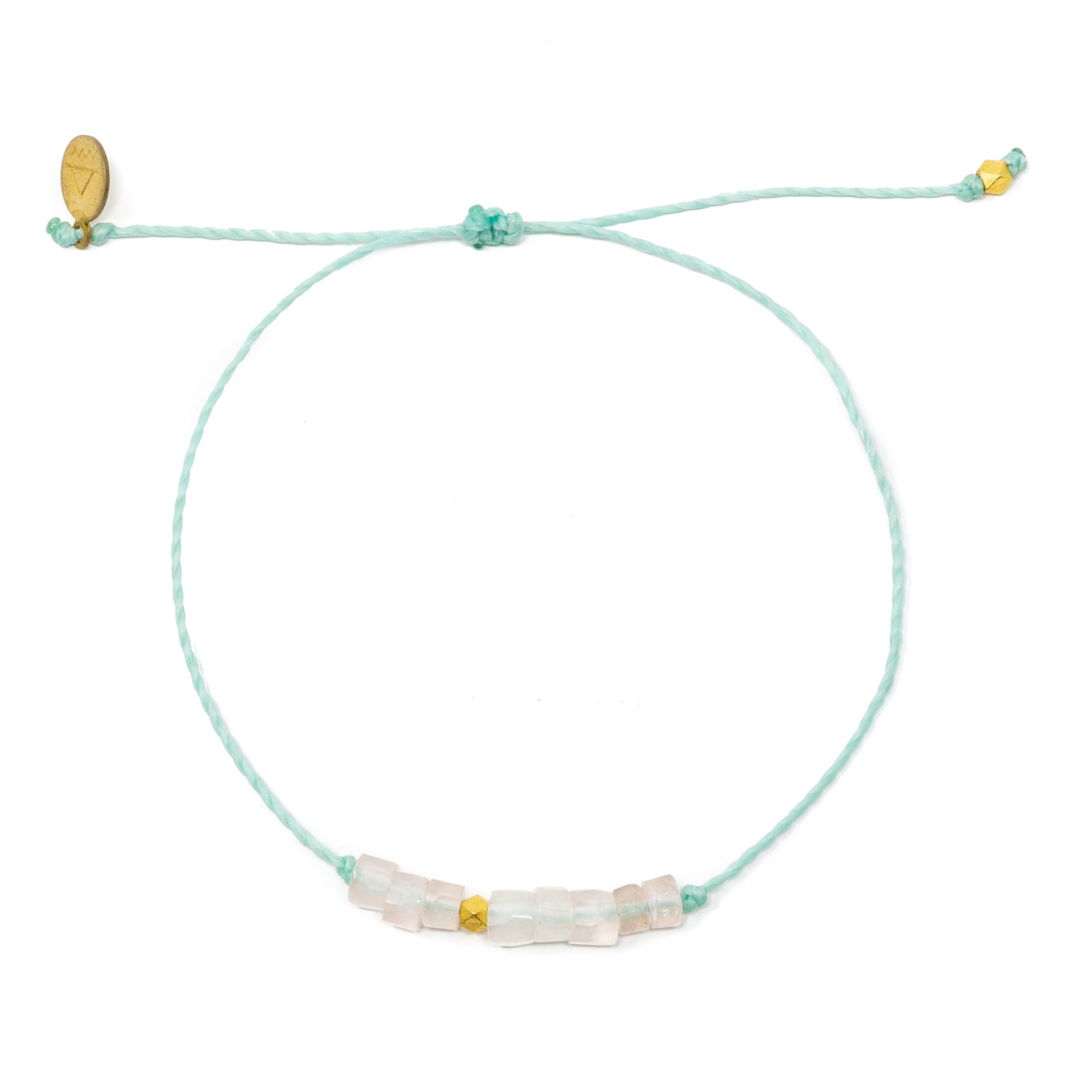 Rose Quartz & Cucumber Intention Bracelet Gold