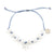 Denim & White Turquoise Lotus Flower Bracelet in Silver