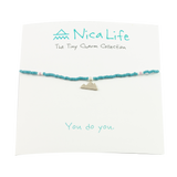 Turquoise & Plum Mountain Tiny Charm Necklace in Silver