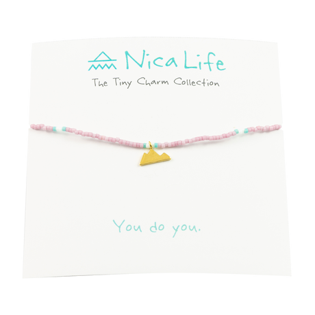 Plum & Teal Mountain Tiny Charm Necklace