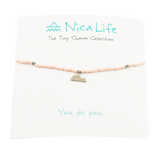 Coral & Denim Mountain Tiny Charm Necklace in Silver