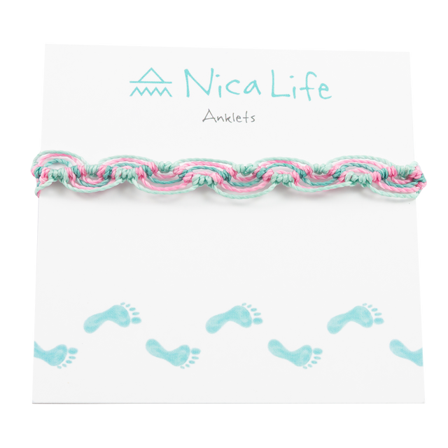 Pink & Teal Nica Wave Anklet