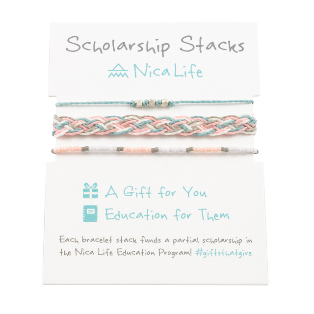 Soft Pink & Grey Bracelet Stack