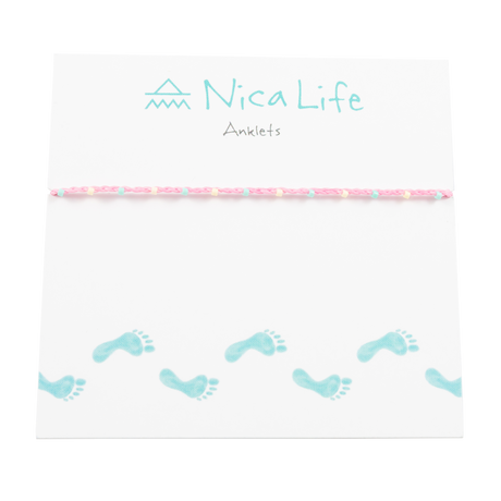 Pink Barely Beaded Anklet