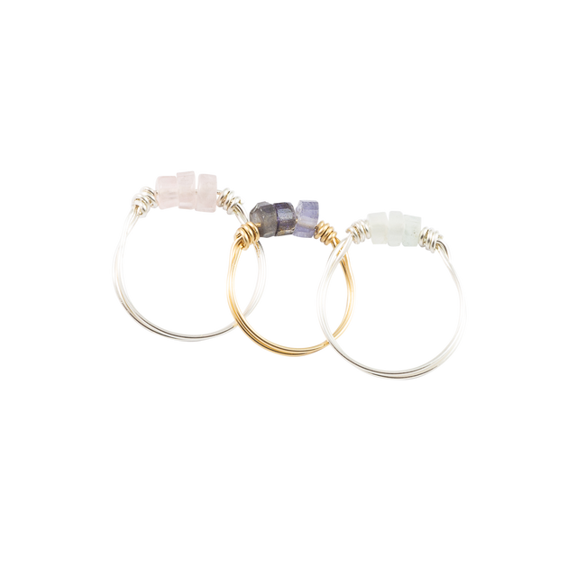 Aquamarine & Silver Intention Ring