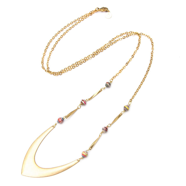 Paper Bead Rosary Necklace
