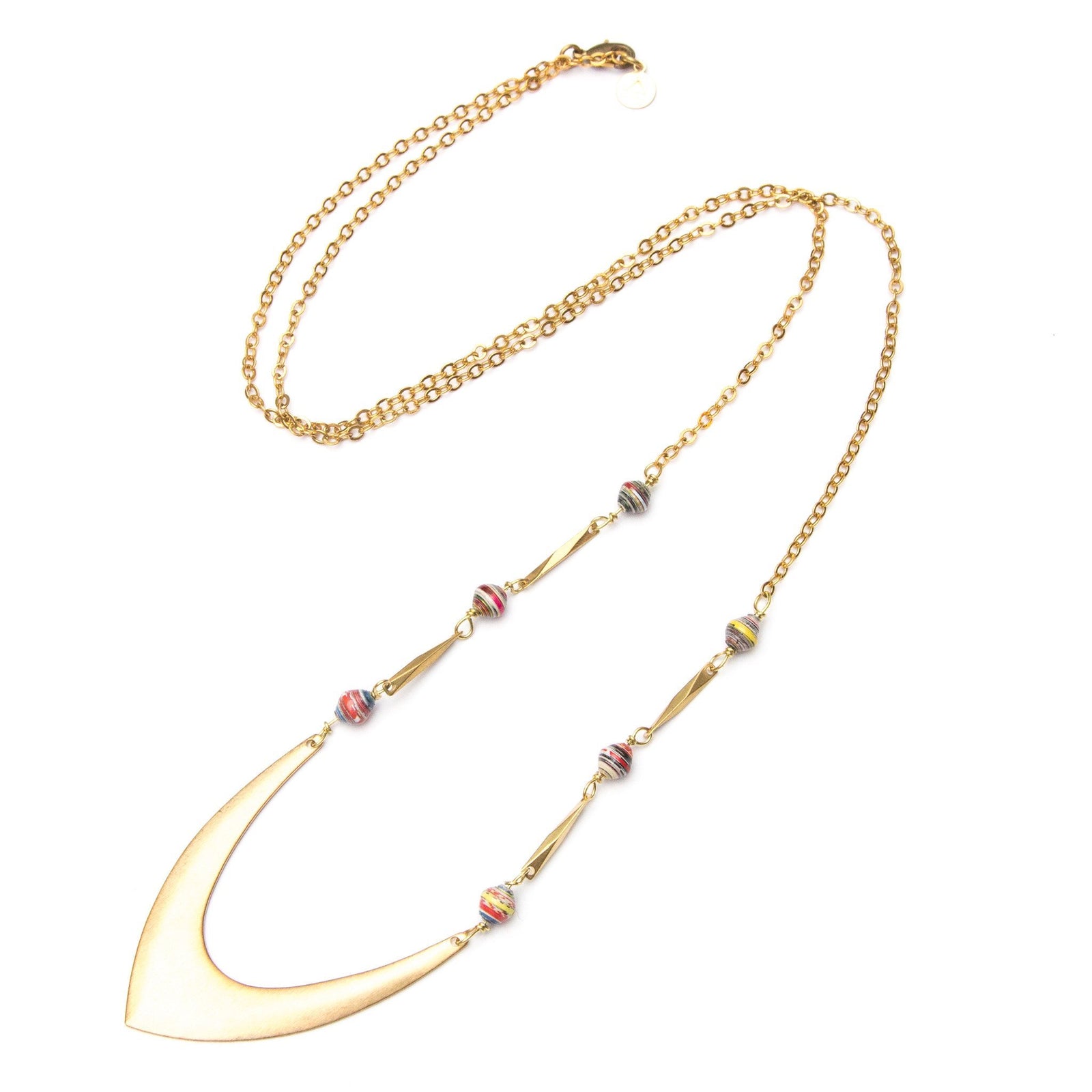 Paper Bead Rosary Necklace