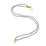 Denim Tear Drop Tiny Charm Necklace